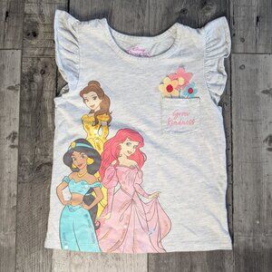 Disney Princess, Grey Ruffle Detail Tank Top, 3D Flowers, Sz 5T